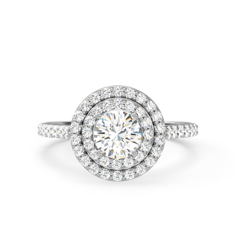 Spiral halo clearance engagement ring